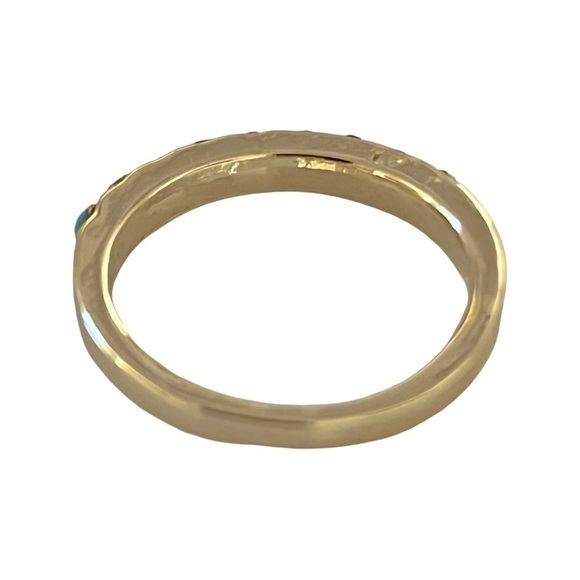 Aquamarine Blue Gemstones Gold March Birthstone Ring - Picture 6 of 8